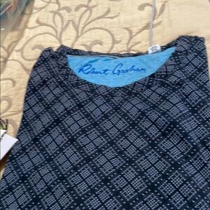 Robert Graham Black and Blue Patterned Top